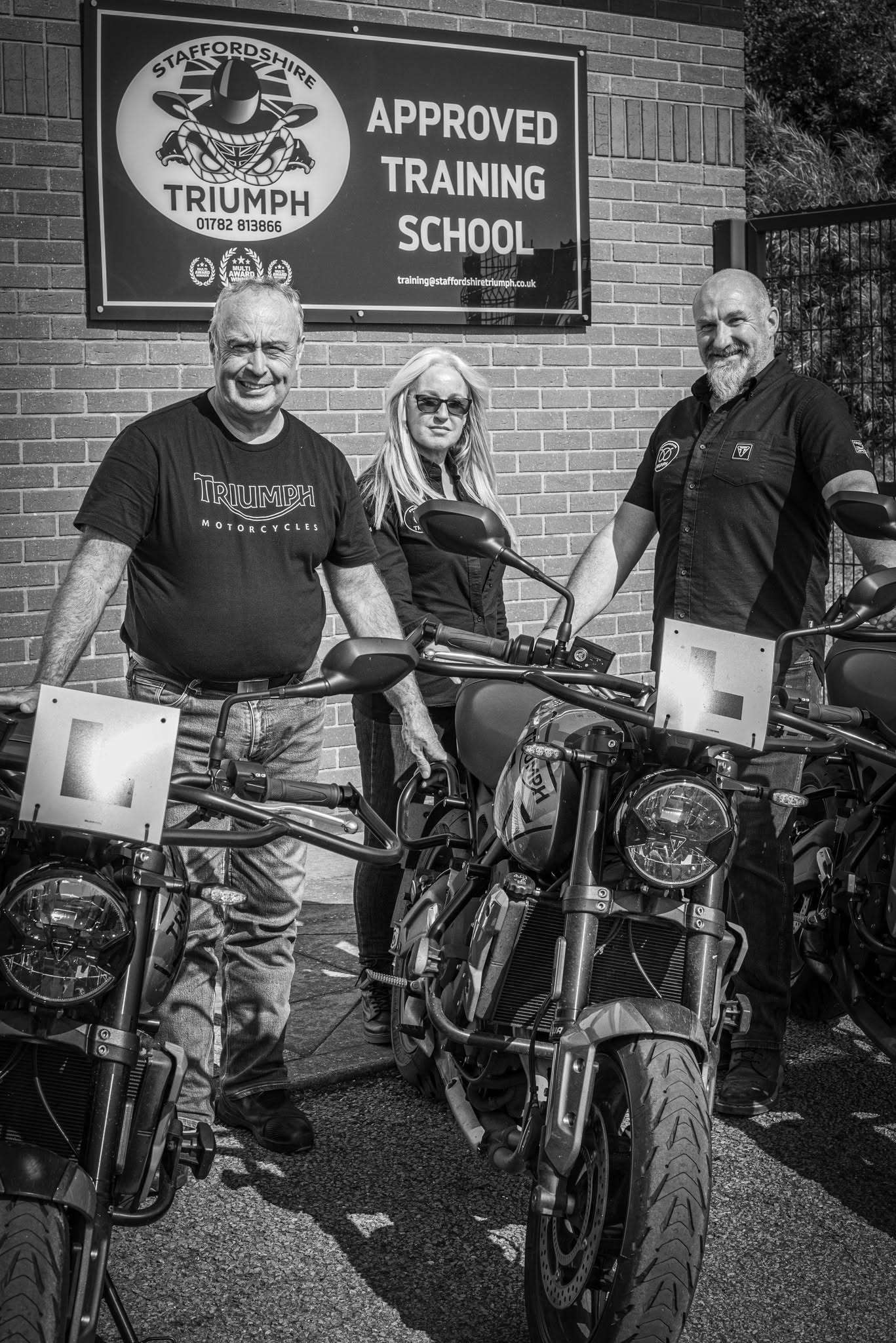 A Bryans Motorcycle School instructor at the training ground